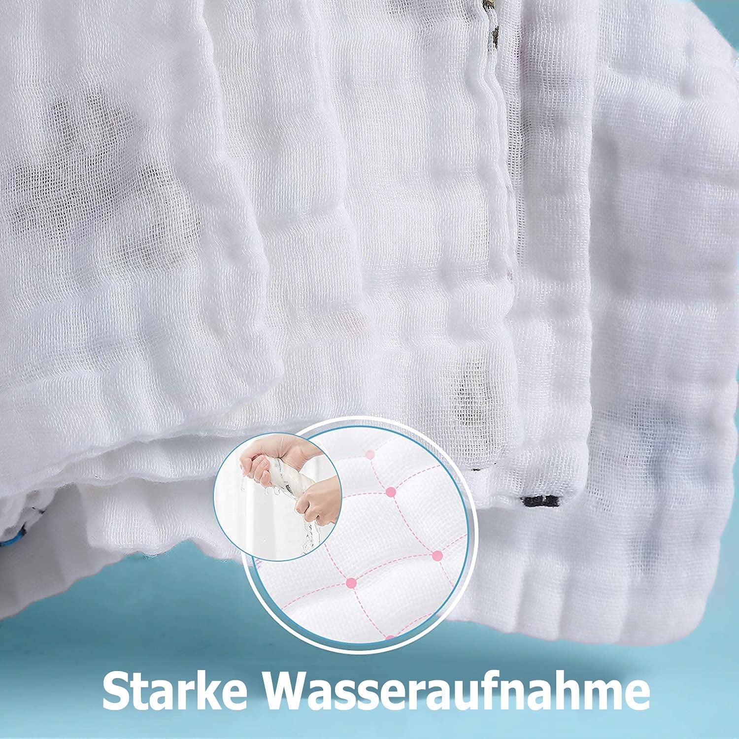 Soft Newborn Essentials - Muslin Washcloths & Towels for Sensitive Skin - 10 Pack, 10X10 Inches - Baby Register Shower Gift