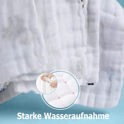 Soft Newborn Essentials - Muslin Washcloths & Towels for Sensitive Skin - 10 Pack, 10X10 Inches - Baby Register Shower Gift