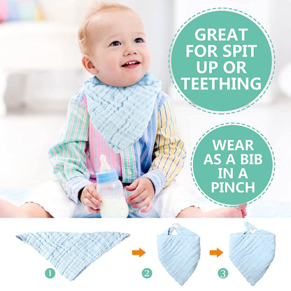 Soft Newborn Essentials - Muslin Washcloths & Towels for Sensitive Skin - 10 Pack, 10X10 Inches - Baby Register Shower Gift